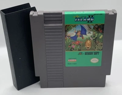 Adventure Island II Nintendo NES, 1991 Authentic Cartridge Tested OEM Dust Cover - Image 1 of 4