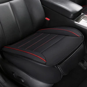 Car Seat Cover Black Leather Pad Mat For Car Chair Cushion Accessories Universal - Picture 1 of 8