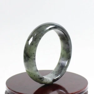 59mm Chinese Certified 100% Natural Green Black Xiu Jade Bracelet Bangle j5180 - Picture 1 of 12