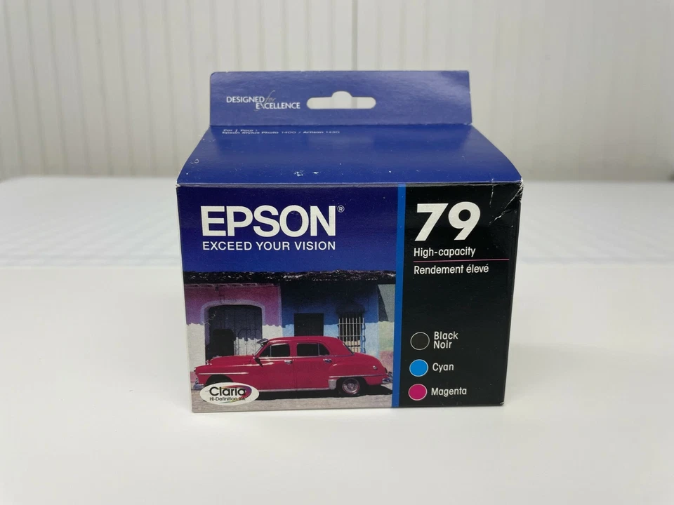 3-PK Genuine Epson 79 Black Cyan Magenta Ink Cartridges for 1400 Artisan 1430 - Image 1 of 3