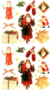 Vintage Victorian Santa Stickers  - Set of 2 - Frances Meyer - Cynthia Hart - Picture 1 of 2
