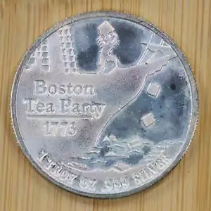 Ronda de plata Money Metals Exchange de 1 oz - Don't Tread On Me / Boston Tea Party 1 - Imagen 1 de 2