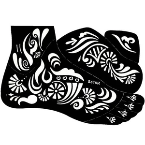 Henna Tattoo Schablone Kina Fußbemalung Dövme Fuß Rechts Mehndi - Bild 1 von 2