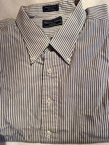 Meeting Street Collection Pinpoint Blue Stripe Long Sleeve Dress Shirt 18 1/2 - Picture 1 of 6