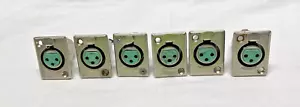 LOT of 6 Switchcraft D3F XLR Female 3 Position Panel Mount - Picture 1 of 7