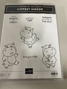 Stampin Up! Stamp & Die Set "Hippest Hippos" **New** So Cute!!! - Picture 1 of 6