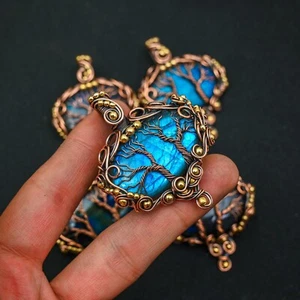 Árbol de la Vida Labradorita Alambre de Cobre Envuelto Hecho a Mano Colgante Joyería Regalo para - Imagen 1 de 4