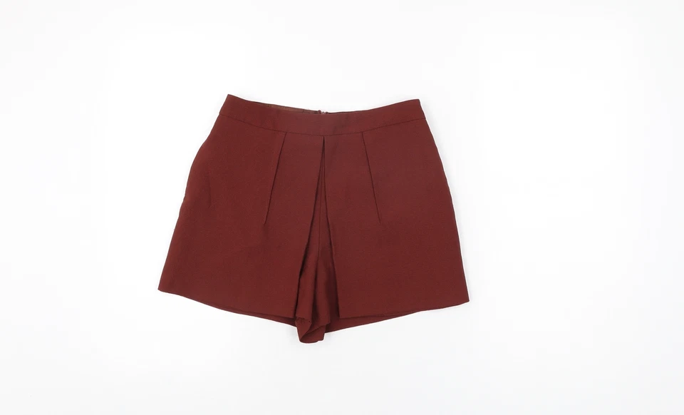 Miss Selfridge Womens Brown Polyester Basic Shorts Size 8 L3 in Regular Zip - Image 1 of 4