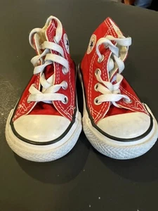 Converse Chuck Taylor All Star Infant Size 3 High Top Shoes Sneakers Red - Picture 1 of 6