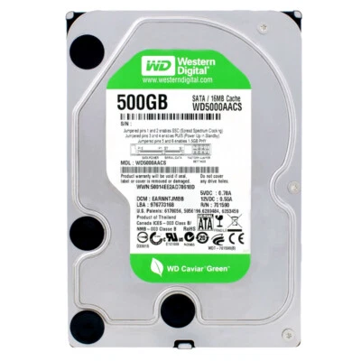 Hard Drive Western Digital 500GB WD5000AACS Sata II 16MB 5400RPM 3.5" Inch - Image 1 of 4