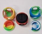 Silicone/Glass Non Stick Storage Container 1"x1"  3 PACK- Rasta/Red/Blue