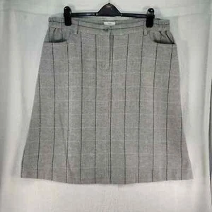 Cotton Traders Skirt Size 18 Grey Mix Check Pattern A-Line Pockets Lined - Picture 1 of 10