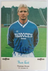 Thomas Kruse FC Schalke 04 handsignierte Autogrammkarte AK 1985-86 S04 Derbystar - Bild 1 von 1