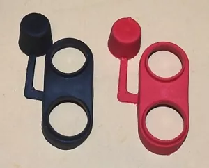 2 Marine Dual Post Battery Terminal Flexible Boot Cover Red / Black - Picture 1 of 4