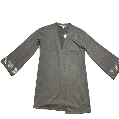 Suéter feminino ava Paige M cardigã aberto cravejado ousado artístico fluido Lagenlook - Imagem 1 de 4