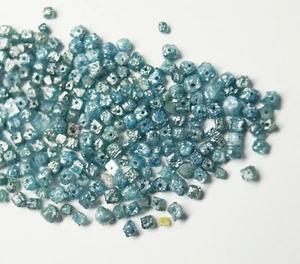 Cubo/caja azul natural perforado de 1 quilate cuentas diamantes sueltos 1 mm-2 mm diamante azul crudo - Imagen 1 de 6