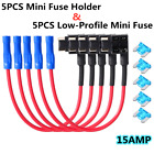 5x Add A Circuit Fuse Tap Piggy-Back MICRO Fuse Holder APS ATT mini LOW PROFILE