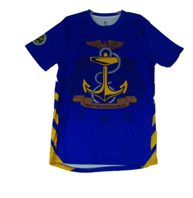 Camisa de manga corta activa GreenLayer The Navy Ten Nautical Miler para hombre talla mediana Foto 1 de 4
