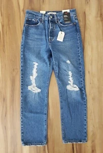 Levis Premium Denim Big E Wedgie Straight Jeans Button Fly Women's Sz 27 - Picture 1 of 14