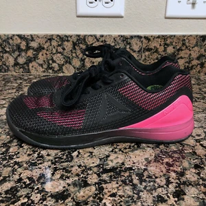 Size 9.5 - Reebok Crossfit Training Gym Womens Shoes Sneakers Nano 7 Black Pink - Picture 1 of 9