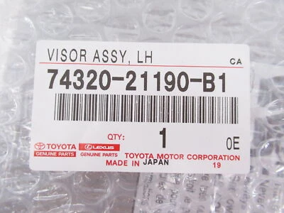 Parasol gris del lado del conductor original Scion 74320-21190-B1 2008-2009 tC Foto 1 de 3
