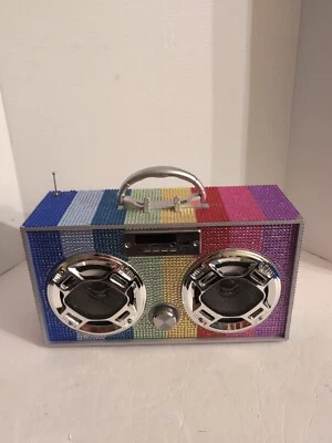 Boombox Couture Mini Bling Boombox w/ Bluetooth and LED Lights - Image 1 of 4