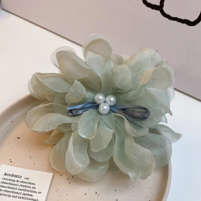 Women Large Chiffon Flower Bow Hair Claw Clip Hairgrip Hair Clamp Jaw Barrettes☆ - Image 1 of 4