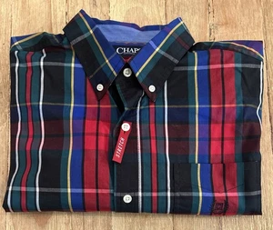 Chaps Hemd Herren Large kariert Stretch pflegeleicht Langarm Button-Down NEU - Bild 1 von 3