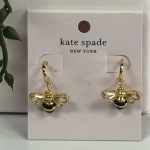 New Kate Spade All A Buzz Bumble Bee Goldtone Crystal Stud Earrings - Picture 1 of 6
