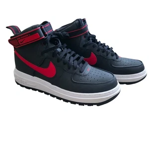 Nike Air Force 1 Boot Black University Red High Top Sneakers Men Sz 10.5 DA0418 - Picture 1 of 17