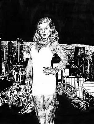 Ilustración tinta original Reina de la Ciudad Foto 1 de 2