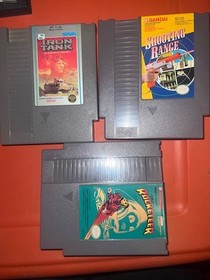 Lot of 3 NES games: Rocketeer, Shooting Range, Iron Tank. Used, working