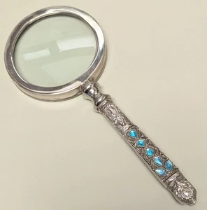 Lente di ingrandimento argentata portatile 8" - Foto 1 di 2