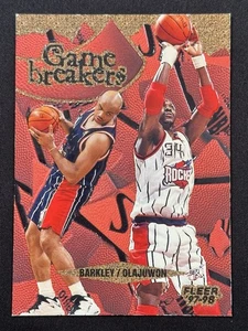 Fleer 1997-98 Game Breakers Charles Barkley Hakeem Olajuwon #4  Rare Insert - Picture 1 of 2