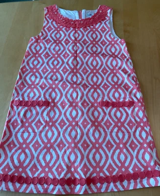 VINEYARD VINE SCORAL PRINT SHEATH EMBELLISHED COLLAR DRESS GIRLS SZ 14  - Image 1 of 4