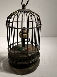 Vintage Bird Birdcage Working Automaton Clock