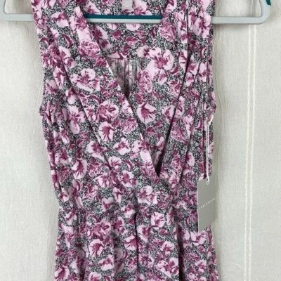 NWT Chelsea 28 Pink Daisy Jill Floral Draped Faux Wrap Top Size XXS - Image 1 of 4