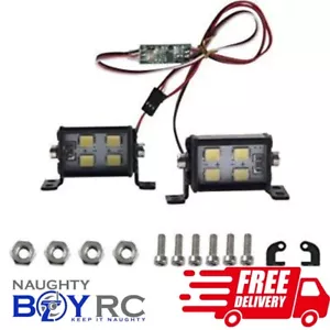RC LED Pod Light Bar Kit (2) TRX4 SCX10 CC01 Gen7 Gen8 Crawler Car Truck Upgrade - Picture 1 of 6