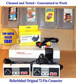 Nintendo NES Console Bundle + Mario Bros 1 2 3 & Contra - Best Pins - Gauranteed