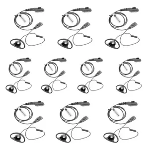 10 X Hytera HYT D Shape Earpiece PTT Microphone PD705, PD785 PT560H PT580H Plus  - Picture 1 of 5