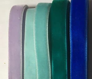 3/8" NON STRETCH VELVET Ribbon Nylon Many COLORS! U Pick, per yard Buy 2 get 4 - Picture 1 of 38