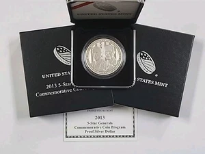 2013 5- Star Generals Commemorative Silver Dollar OGP - Picture 1 of 3