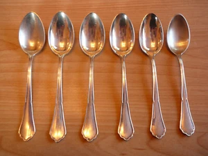 6 Kaffeelöffel - 12,5 cm - BSF - Englisch Chippendale - Silber 800 - - Picture 1 of 3