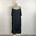 Shein Black Grey Striped Cold Shoulder Maxi Dress Size 4xl