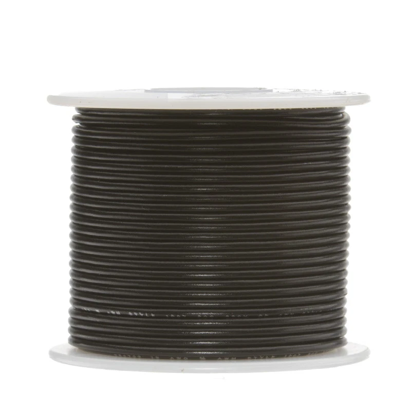 Fio de conexão encalhado calibre 16 AWG preto 100 pés 0,0508" PTFE 600 volts - Imagem 1 de 1