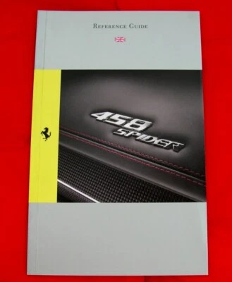 Ferrari 458 Spider - RARE Owners Handbook - Condensed Version 2011 - UK/Eng Text Foto 1 de 4