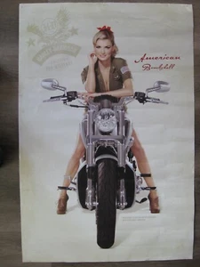HARLEY DAVIDSON SALUTES MILITARY AMERICAN BOMBSHELL MOTORCYCLE POSTER M MILLER - Picture 1 of 2