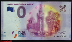 Null €uro Tourist Ticket, NOTRE-DAME-DE-LA-GARDE, 2016-3, neu - Bild 1 von 2