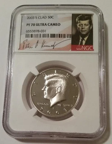 2003 S Clad Kennedy Half Dollar Proof PF70 UC NGC Portrait Label Cover