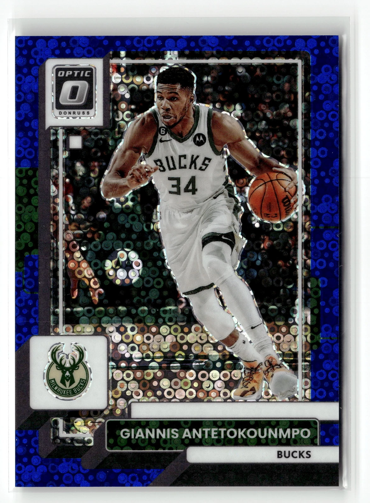 2022-23 Donruss Optic #75 Giannis Antetokounmpo Fast Break Blue #/49